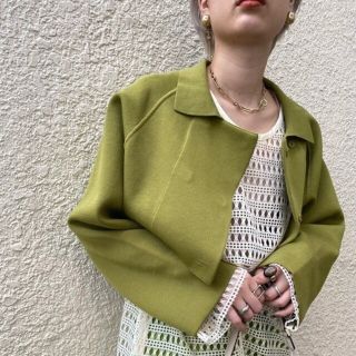 アメリヴィンテージ(Ameri VINTAGE)のAmeriVINTAGE新作完売品JACKET LIKE SHORT KNIT(ニット/セーター)