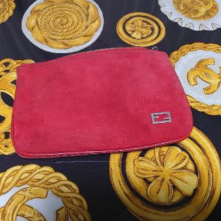 フェンディ(FENDI)のフェンディ　ボルドー　革ポーチ　難あります(ポーチ)