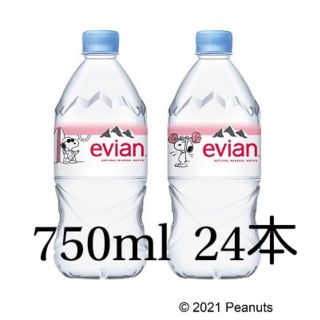 イトウエン(伊藤園)の【送料無料】evian エビアン スヌーピーボトル 750ml 24本セット(ミネラルウォーター)