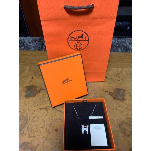 値下げ 完売品 HERMES ネックレス ポップアッシュ ホワイト×シルバー ...