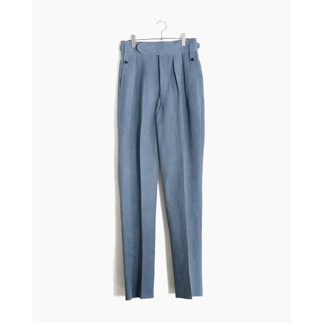 COMOLI(コモリ)のNEAT beltless CELLULOSE NIDOM -Blue Gray メンズのパンツ(スラックス)の商品写真