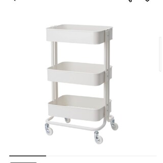 イケア(IKEA)のIKEA ワゴン　ホワイト(収納/キッチン雑貨)