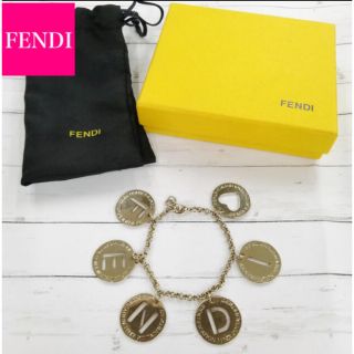 フェンディ(FENDI)の値下げ ヴィンテージ フェンディ メタル ロゴ ブレスレット ゴールド　ハート(ブレスレット/バングル)