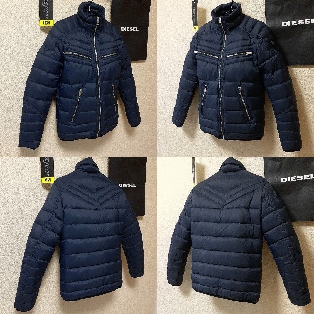 DIESELダウンジャケットW-IZUMOライダースディテールシャイニーナイロン