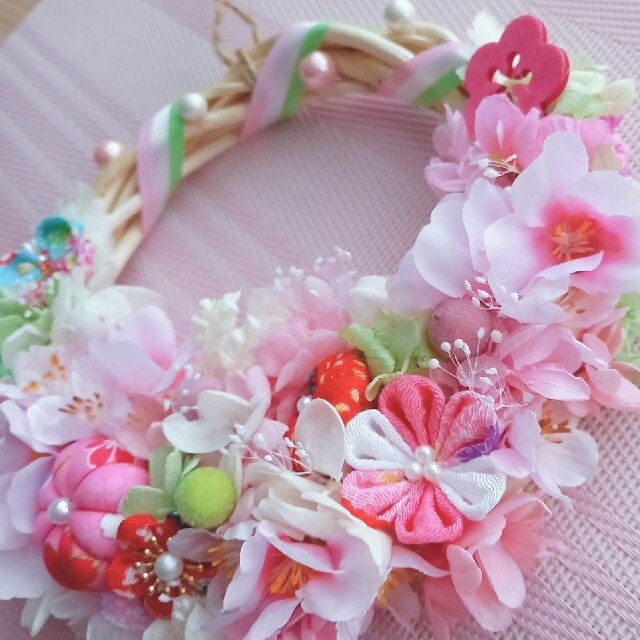 春٭❀*桃の節句❁*。ひな祭り❁*。さくらリース٭❀*ハンドメイド