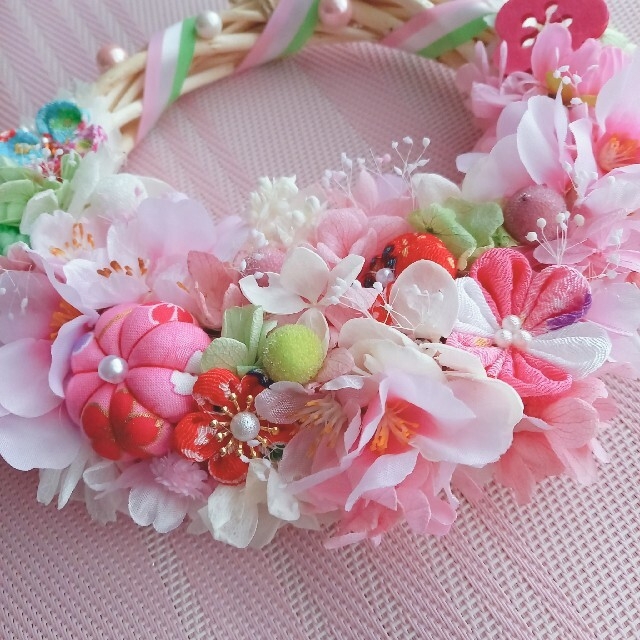 春٭❀*桃の節句❁*。ひな祭り❁*。さくらリース٭❀*ハンドメイド