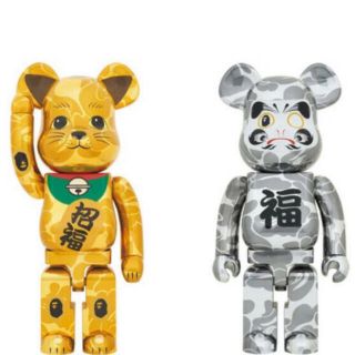 メディコムトイ(MEDICOM TOY)のBE@RBRICK BAPE 招き猫 金メッキ&達磨 銀メッキ1000％(その他)