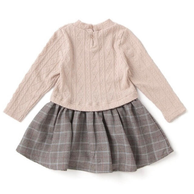 petit main(プティマイン)のジャガードドッキングワンピース キッズ/ベビー/マタニティのキッズ服女の子用(90cm~)(ワンピース)の商品写真