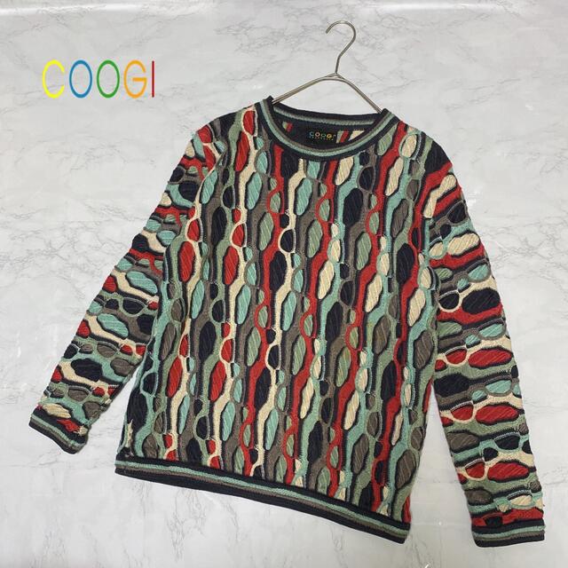 品質一番の coogi coogi クージー 柄ニット 総柄 マルチカラー