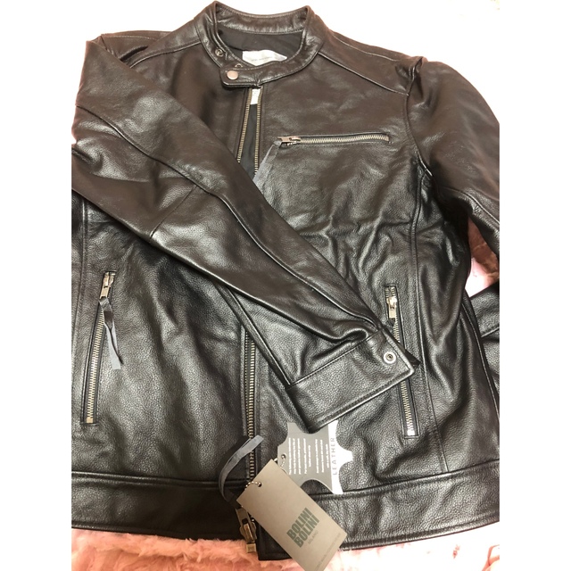 BOLLINI(ボリーニ)の明日2月28日まで値下げ‼︎BOLINI本革ライダースジャケット メンズのジャケット/アウター(ライダースジャケット)の商品写真