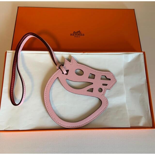 H - HERMES パドックシュヴァル チャーム ピンク レア ローズサクラの