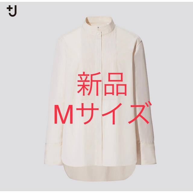 UNIQLO(ユニクロ)の【未使用】ユニクロ ＋J  スーピマコットンタックシャツ　Mサイズ レディースのトップス(シャツ/ブラウス(長袖/七分))の商品写真