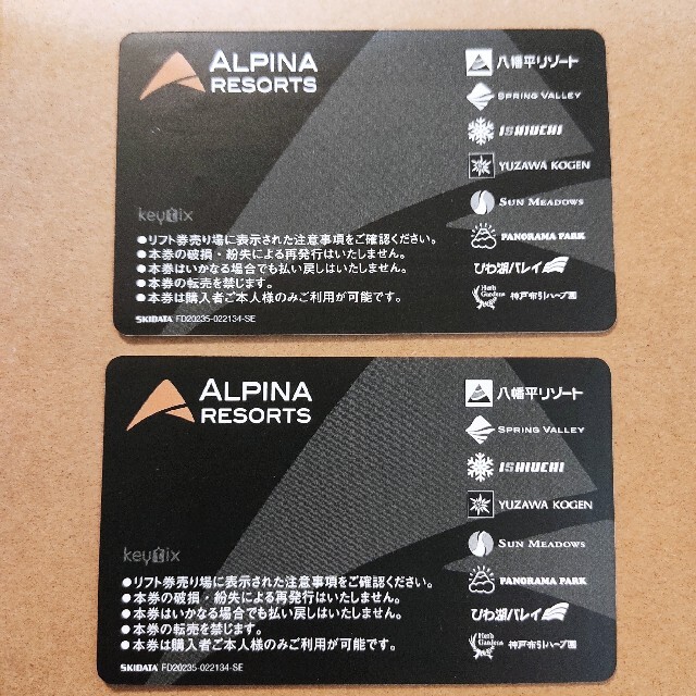 石打丸山スキー場　1日リフト券　ICカード　2枚 | フリマアプリ ラクマ