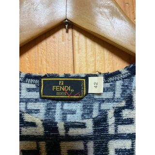 オールド FENDI フェンディ FF ロゴ編 ズッカ柄 シースルー カットソー