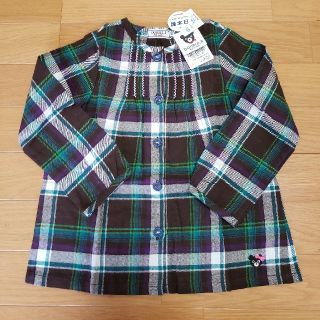 ダブルビー(DOUBLE.B)の新品タグ付き　ミキハウス　ダブルビー　チェック　チュニック　女の子　110(Tシャツ/カットソー)