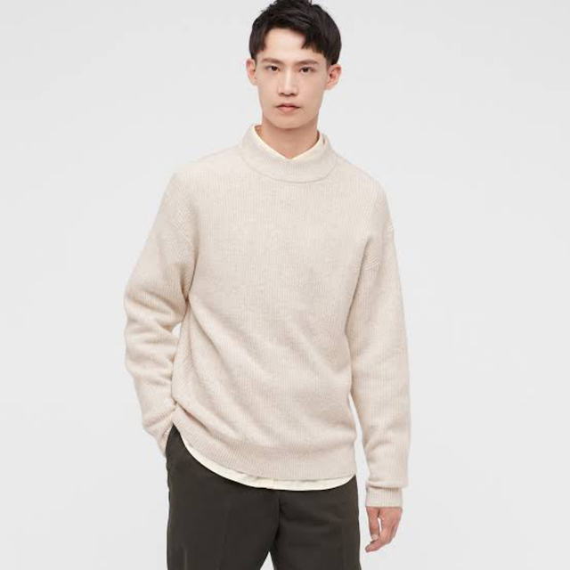 UNIQLO(ユニクロ)のスフレヤーンモックネックニット メンズのトップス(ニット/セーター)の商品写真