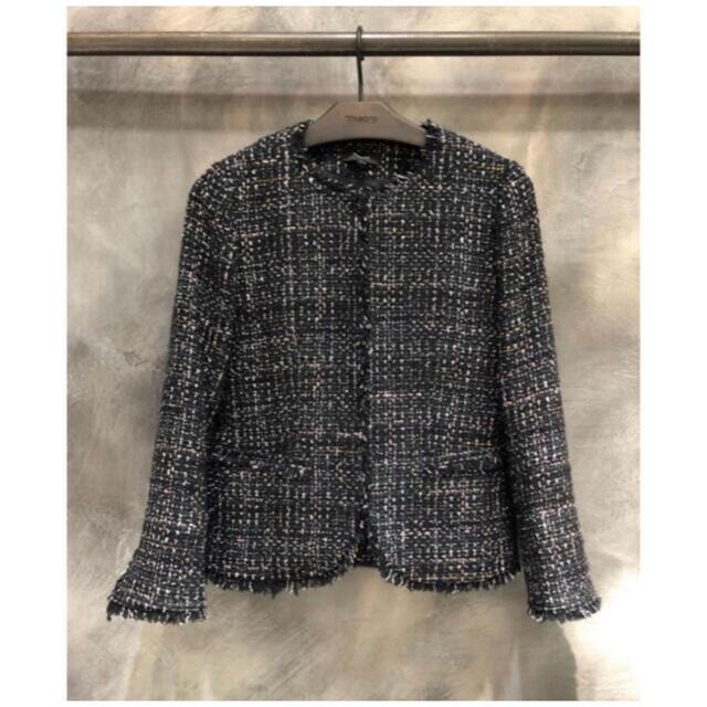 Theory 19ss ツイードノーカラージャケット