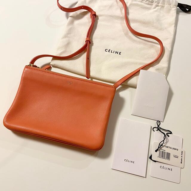 【美品・used】CELINE セリーヌ トリオ スモール★ピンク★フラミンゴ