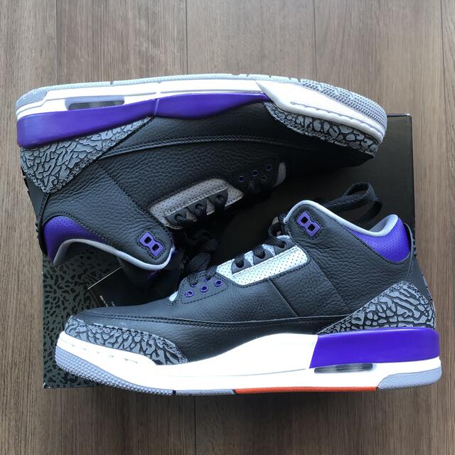 新品 AIR JORDAN3 RETRO COURT PURPLE 紫　黒