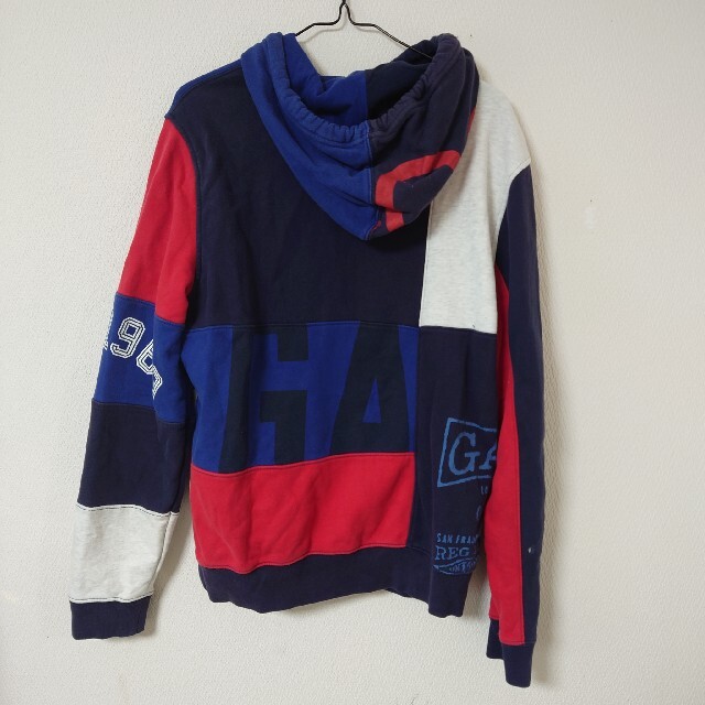 old GAP パッチワーク プルオーバー パーカー 希少 マルチカラー