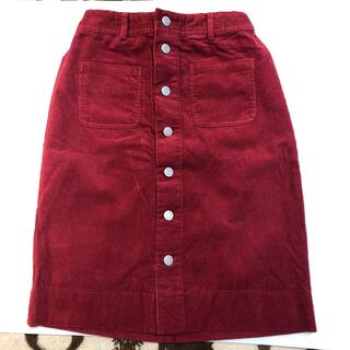 レトロガール(RETRO GIRL)の赤のコーデュロイスカート(ひざ丈スカート)