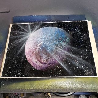 スプレーアート作品『Hyper Luminously 』A3サイズ原画 - 絵画
