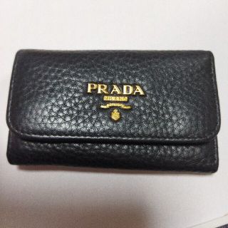 プラダ(PRADA)の美品　プラダ　キーケース　６連　黒(キーケース)