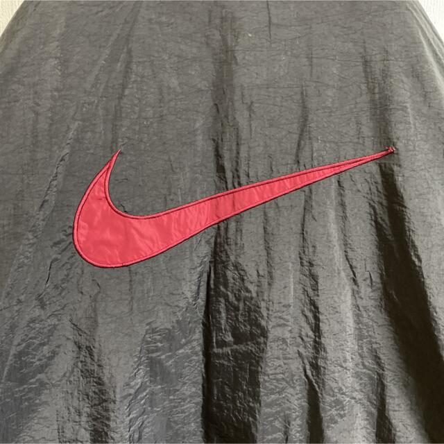 NIKE リバーシブル ダウンジャケット 刺繍ロゴ 銀タグ カーキ x 赤 L