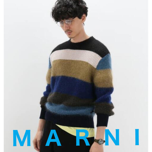 Maison Martin Margiela(マルタンマルジェラ)の【新品】マルニ MARNI ステッチストライプ 5Gニット ボーダー 48 メンズのトップス(ニット/セーター)の商品写真