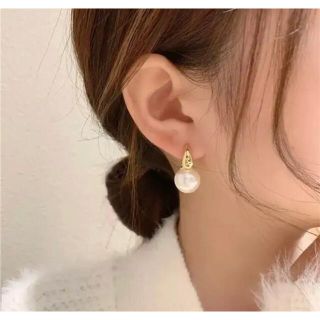 リング＆パールピアス、フープピアス、フープチヤーム(ピアス)