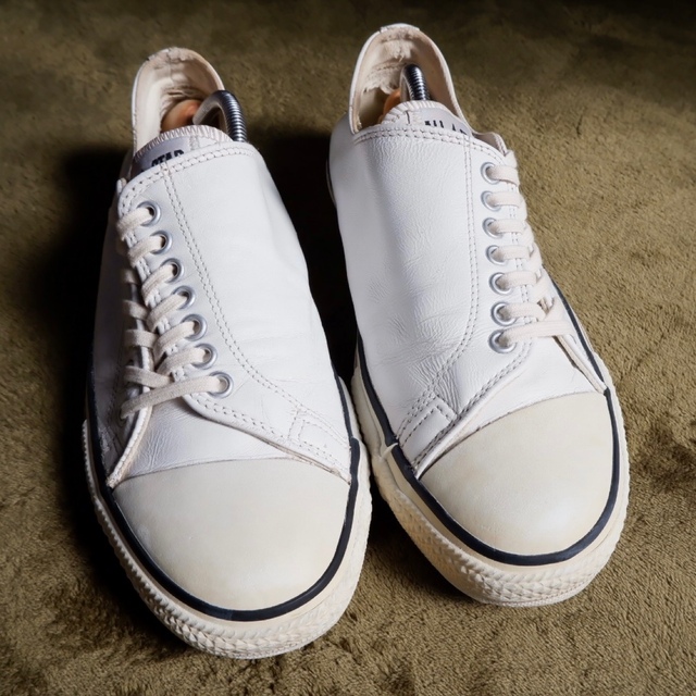 CONVERSE - 激レア!USA製90sレザーコンバース アシンメトリーUS8 1/2