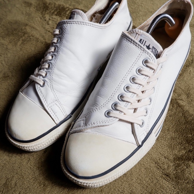CONVERSE - 激レア!USA製90sレザーコンバース アシンメトリーUS8 1/2
