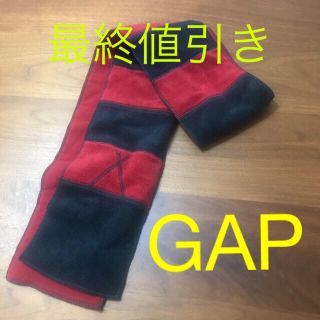 ギャップキッズ(GAP Kids)の子供用フリースボーダーマフラー(レッド／ネイビー)(マフラー/ストール)