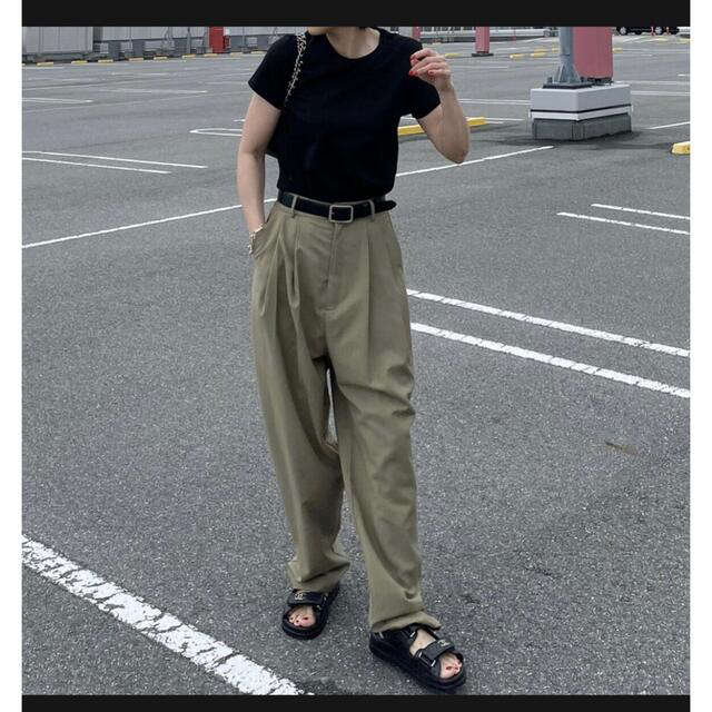 ok.soon ハイウエストテーパードスラックスkhaki