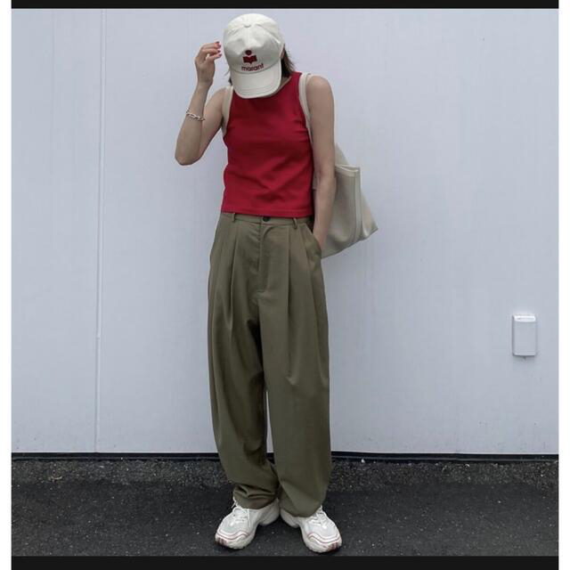ok.soon ハイウエストテーパードスラックスkhaki