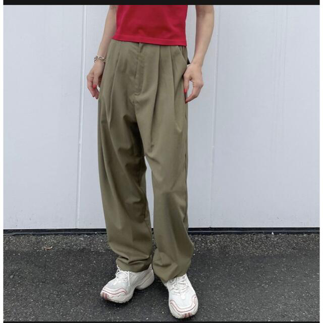 ok.soon ハイウエストテーパードスラックスkhaki