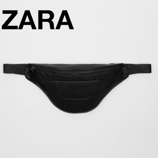 ザラ(ZARA)の新品未使用　ZARA ザラ　レザー　ボディーバック　ブラック(ボディーバッグ)