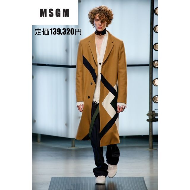 MSGM エムエスジーエム 新品 アローデザイン チェスターコート 38