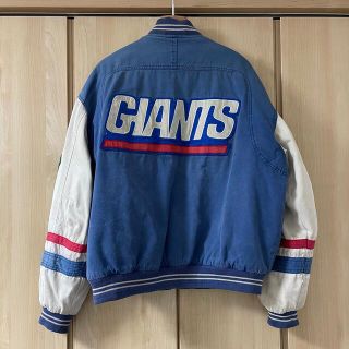 【L】古着 NFL NEWYORK GIANTS スタジャン ブルー(スタジャン)