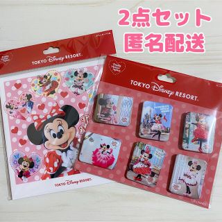 ディズニー(Disney)のトータリーミニーマウス ミニーマウス ポストカード 缶バッジ セット 匿名配送(キャラクターグッズ)