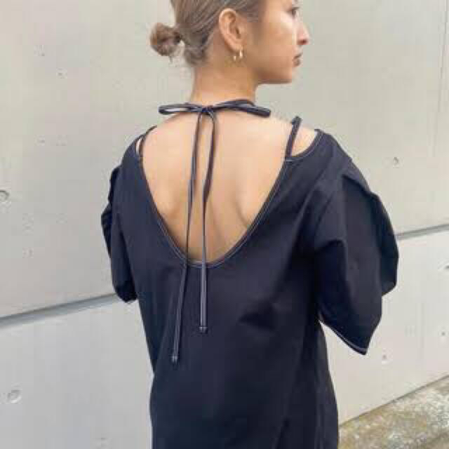 mame(マメ)のMurral Ivy halfsleeve dress 黒 size1 レディースのワンピース(ロングワンピース/マキシワンピース)の商品写真