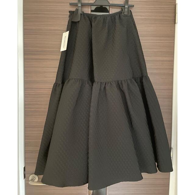 【新品未使用タグ付き】Bluelea ジャガードスカート gray ブルレア ロングワンピース 買いファッション