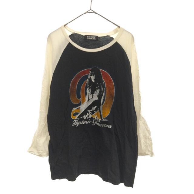 HYSTERIC GLAMOUR ヒステリックグラマー 4CL-5413 ENDLESS PARTY エンドレスパーティ ガールプリント 長袖  Vネック Tシャツ ブラック系 L