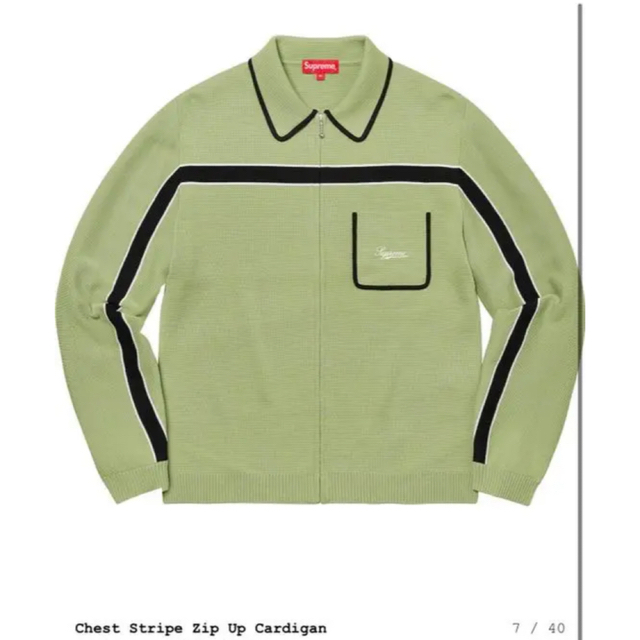 Supreme - supreme chest stripe zip up cardiganの通販 by あs Supreme - supreme chest stripe zip up cardiganの通販 by あs