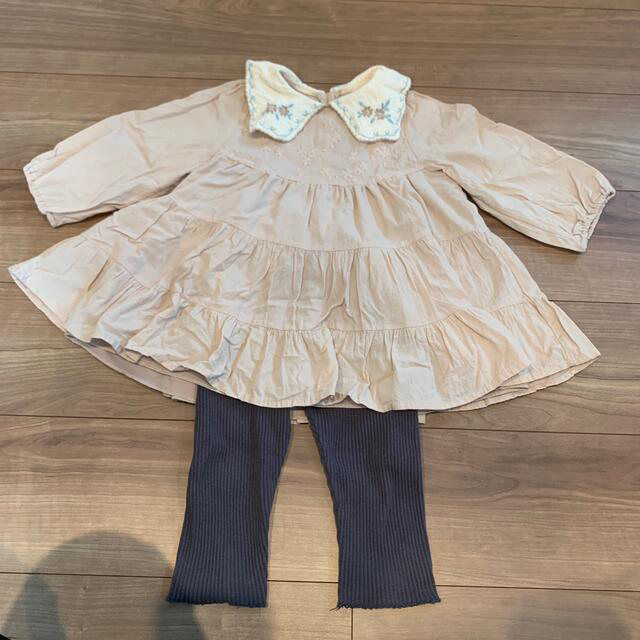 しまむら(シマムラ)のワンピース　スパッツ　セット売り キッズ/ベビー/マタニティのキッズ服女の子用(90cm~)(ワンピース)の商品写真