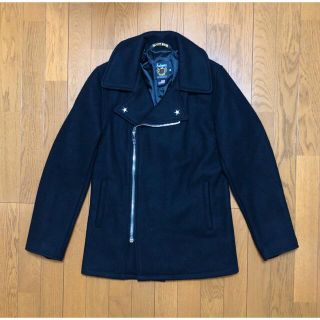 ショット(schott)の美品 Schott 779 ライダースPコート 36 黒 銀 ライダースコート(ピーコート)