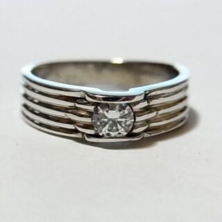 未使用品SVシルバー リング指輪10号1粒キュービックジルコニア人工ダイヤモンド(リング(指輪))