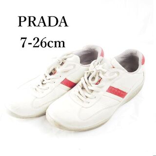 PRADA - PRADAプラダ*スニーカー*7-26cm*白*K7635の通販 by 