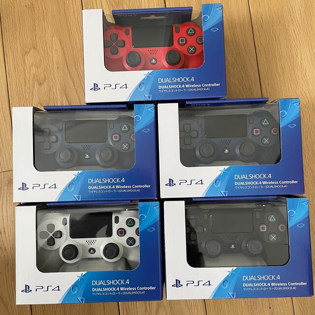 PS4 コントローラー　新品未開封　5個　黒　白　赤　青　デュアルショック