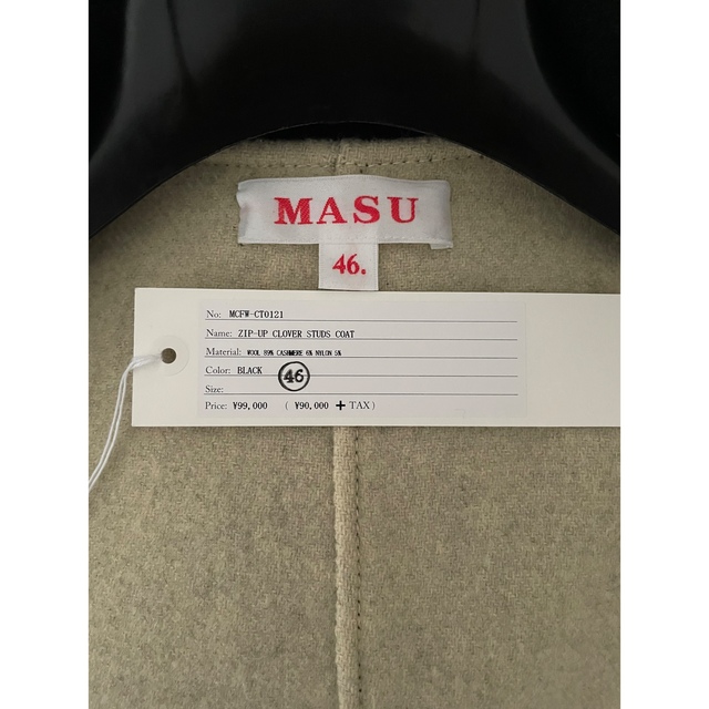 MASU 21aw ZIP-UP CLOVER STUDSCOAT ブラック46 メンズのジャケット/アウター(モッズコート)の商品写真